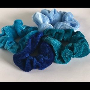 Set of four hair scrunchies